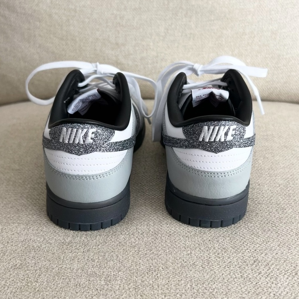 Nike Dunk Low LX Glitter Swoosh White Gray Sz 9.5W NEW IN BOX - Picture 9 of 15